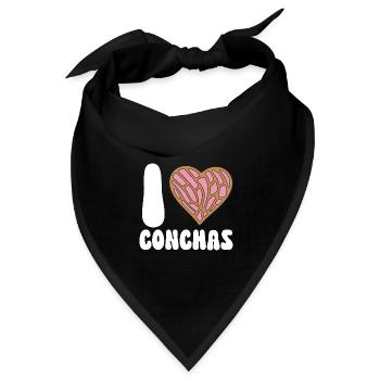 Concha Hispanic Mexikanisch Pan Dulce - Bandana Dreieckstuch - Schwarz - Vorne