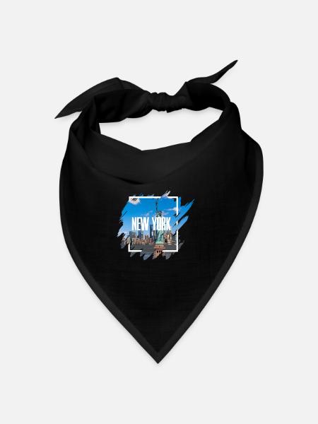 USA New York Shirt / Poster - Bandana Dreieckstuch - Schwarz