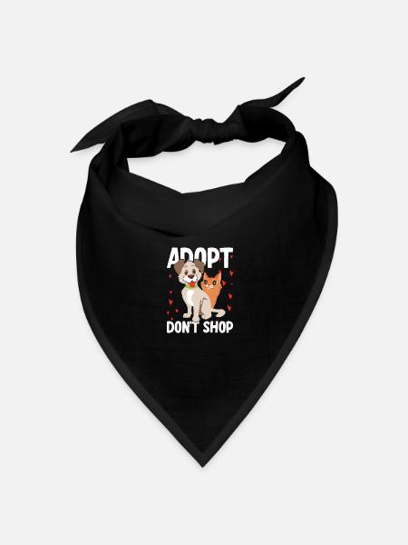 Adopt Don't Shop - Bandana Dreieckstuch - Schwarz
