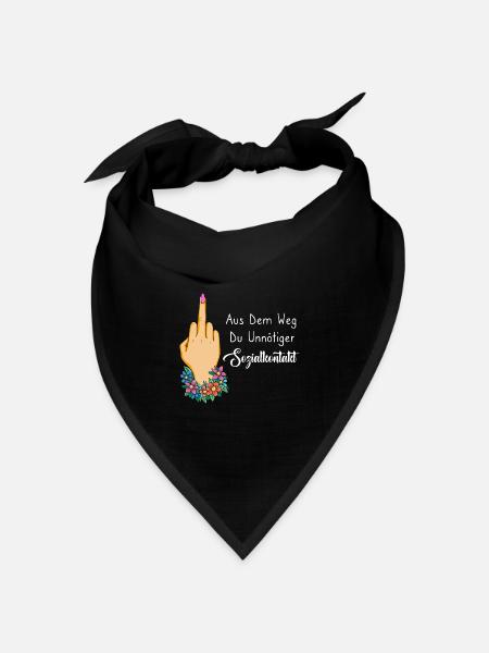 Aus Dem Weg Du Unnötiger Sozialkontakt - Bandana Dreieckstuch - Schwarz