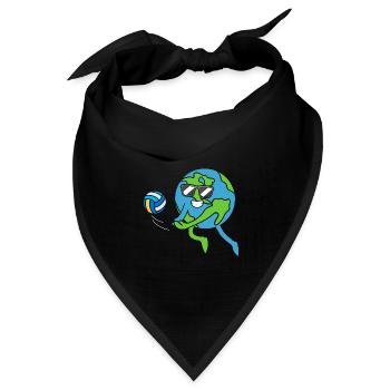 Erde Volleyball Tag der Erde - Bandana Dreieckstuch - Schwarz - Vorne