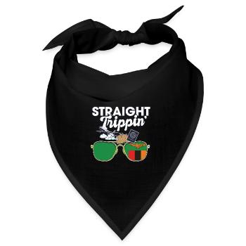 Straight Trippin' Zambia Vacation Tour Travel - Bandana Dreieckstuch - Schwarz - Vorne