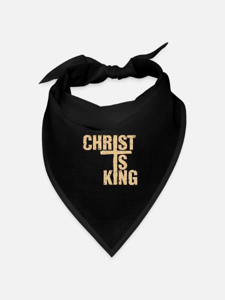 Christ Is King Christian Faith Religious - Bandana Dreieckstuch - Schwarz