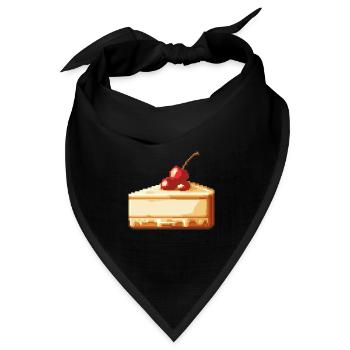 Käsekuchen Pixel - Bandana Dreieckstuch - Schwarz - Vorne