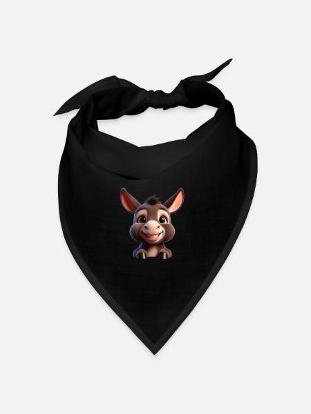 Baby Donkey Esel Mule - Bandana Dreieckstuch - Schwarz