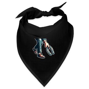 Hufeisenwerfen Horseshoe Pitching - Bandana Dreieckstuch - Schwarz - Vorne