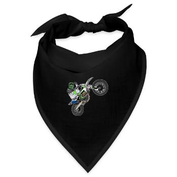 Motocross / Enduro / Freestyle mx / Dirtbike retro - Bandana Dreieckstuch - Schwarz - Vorne