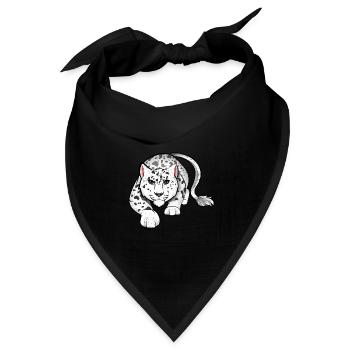 Schneeleopard - Bandana Dreieckstuch - Schwarz - Vorne