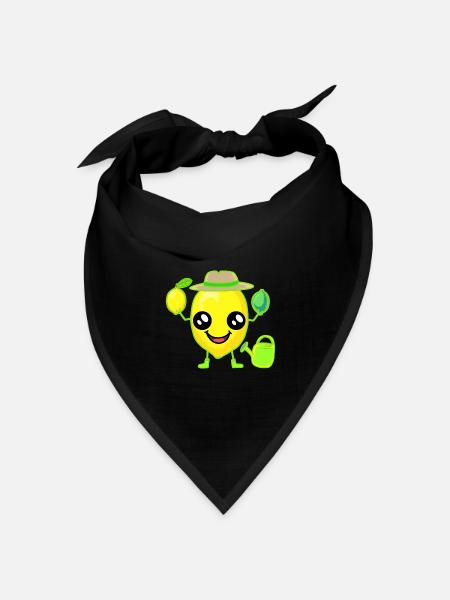 Zitronen Zitrone - Bandana Dreieckstuch - Schwarz