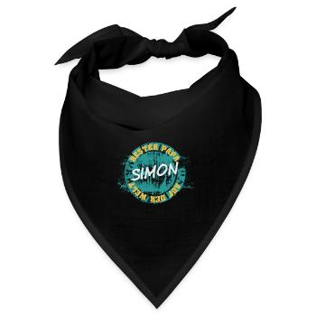 Vatertag Simon - Bandana Dreieckstuch - Schwarz - Vorne