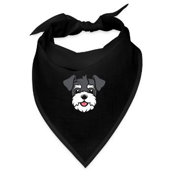Schnauzer - Bandana Dreieckstuch - Schwarz - Vorne