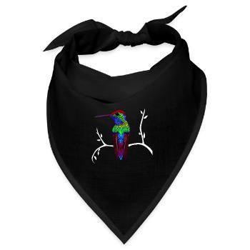 kohlibrie auf einem ast - Bandana Dreieckstuch - Schwarz - Vorne