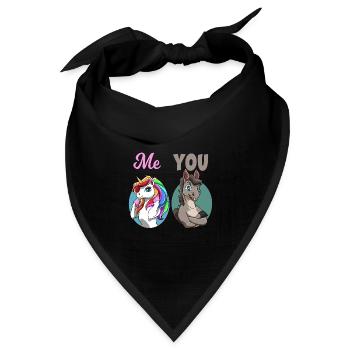Unicorn You vs Me Funny Vergleich Rainbow - Bandana Dreieckstuch - Schwarz - Vorne