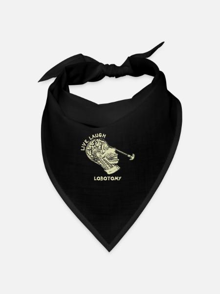 Live Laugh Lobotomy Retro Opossum Liebhaber - Bandana Dreieckstuch - Schwarz