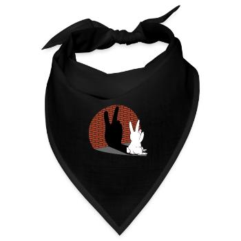 Hase Schattenfigur Schattenbild Schattenspiel - Bandana Dreieckstuch - Schwarz - Vorne