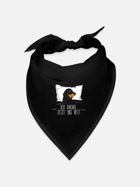 Ich Dackel Jetzt Ins Bett Schlafshirt Dackel - Bandana Dreieckstuch - Schwarz