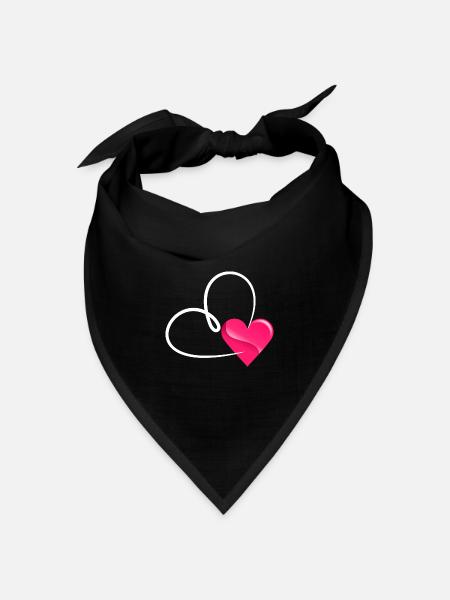 Herz - Bandana Dreieckstuch - Schwarz
