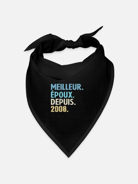 Bester Ehemann seit 2008 - Bandana Dreieckstuch - Schwarz