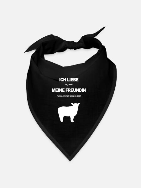 Schaf Schafe Lamm Wolle Tier Schäfer Schäfchen - Bandana Dreieckstuch - Schwarz