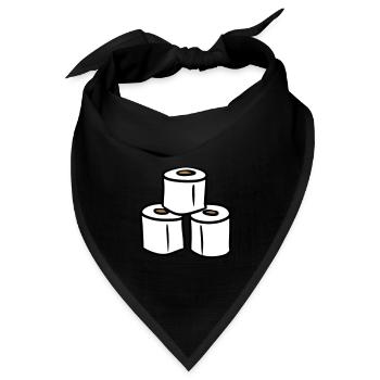 Klopapier Turm Toilettenpapier - Bandana Dreieckstuch - Schwarz - Vorne