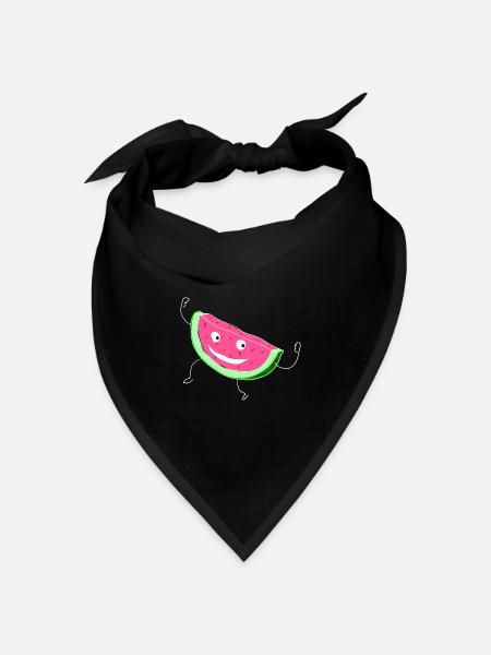 Melone Melonen Wassermelone - Bandana Dreieckstuch - Schwarz