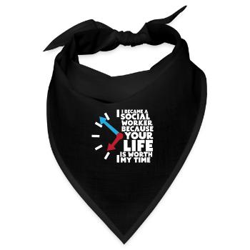 Sozialarbeiter Sozialarbeit Soziale Arbeit - Bandana Dreieckstuch - Schwarz - Vorne