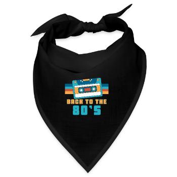 Kassette Back To 80's Geschenk 80er Jahre Party - Bandana Dreieckstuch - Schwarz - Vorne