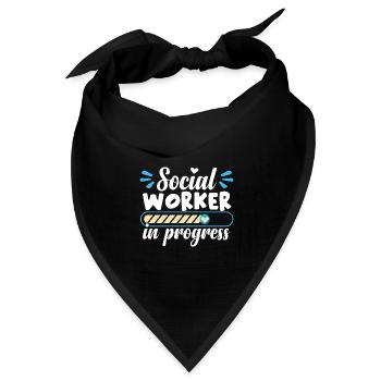 Sozialarbeiterin Frauen - Bandana Dreieckstuch - Schwarz - Vorne