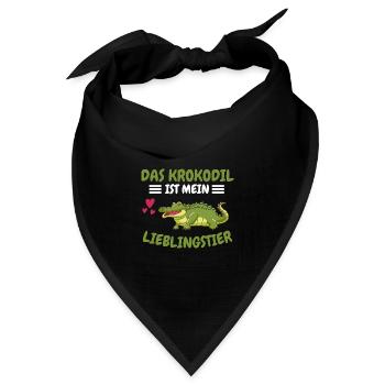 Das Krokodil ist mein Lieblingstier Krokodil - Bandana Dreieckstuch - Schwarz - Vorne