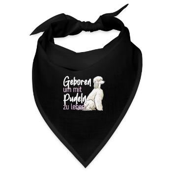 Pudel Caniche Pudel Liebhaber Design - Bandana Dreieckstuch - Schwarz - Vorne