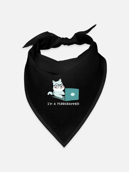 I'm A Purrgrammer Coder Software Developer Compute - Bandana Dreieckstuch - Schwarz