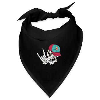 Rock Skull - Bandana Dreieckstuch - Schwarz - Vorne