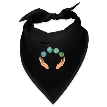 Rette die Erde Umweltschützer - Bandana Dreieckstuch - Schwarz - Vorne