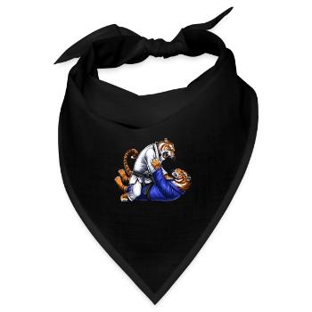 Tigers Jiu Jitsu Ringen - Bandana Dreieckstuch - Schwarz - Vorne