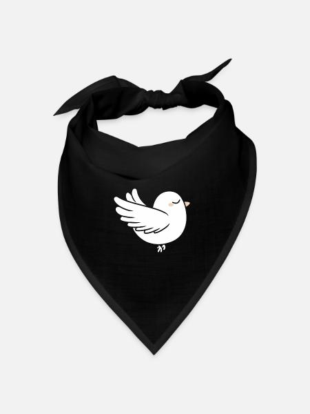 Taube - Bandana Dreieckstuch - Schwarz