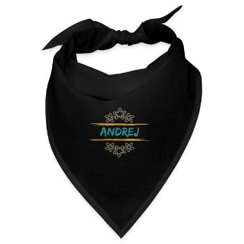 Geschenk für Andrej - Bandana Dreieckstuch - Schwarz - Vorne