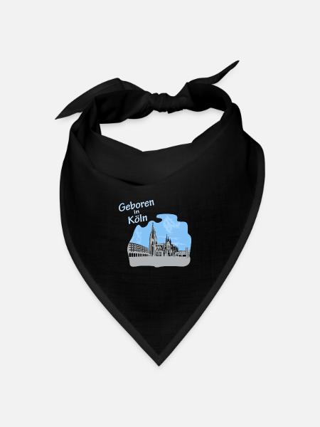 Geboren in Koeln, der Koelner Dom Design - Bandana Dreieckstuch - Schwarz