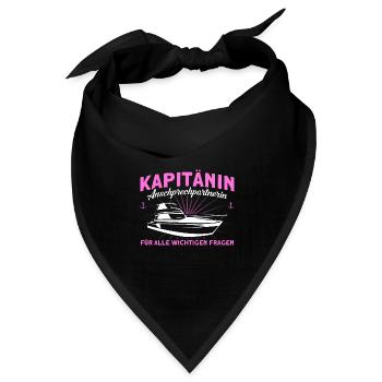 Kapitänin Ansprechpartnerin Bootsbesitzer - Bandana Dreieckstuch - Schwarz - Vorne