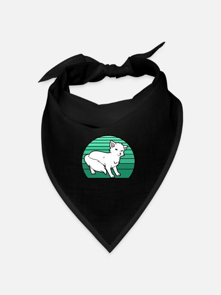 Polarfuchs - Bandana Dreieckstuch - Schwarz