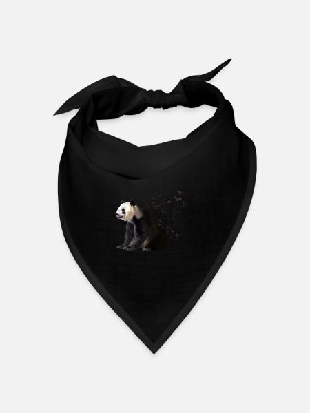 Panda - Bandana Dreieckstuch - Schwarz