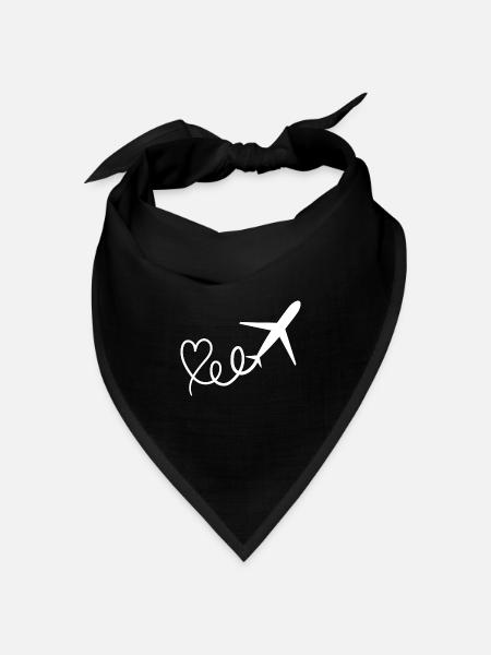Flugzeug - Bandana Dreieckstuch - Schwarz