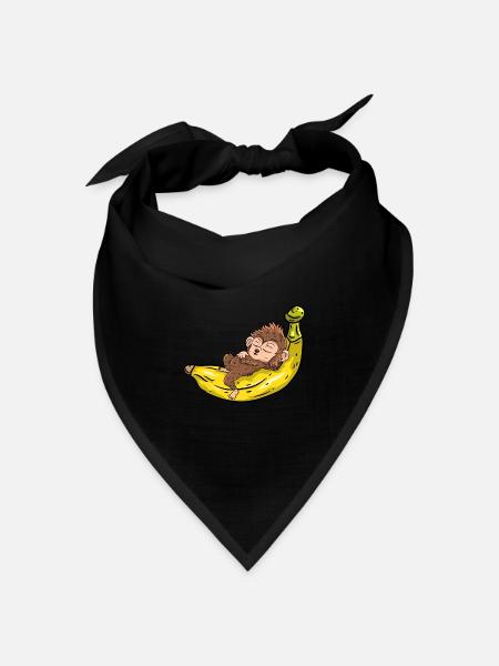 Süßer Affe - Bandana Dreieckstuch - Schwarz