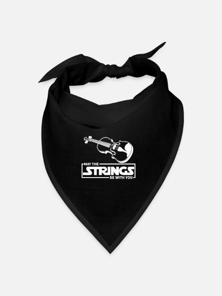 May The Strings Be With You Geige Violine Spieler - Bandana Dreieckstuch - Schwarz