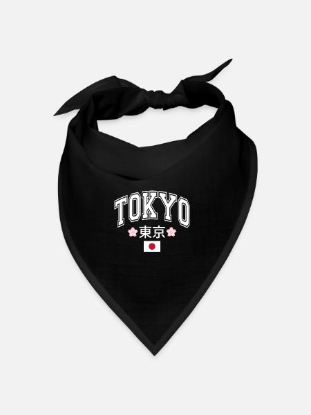 Tokio - Bandana Dreieckstuch - Schwarz