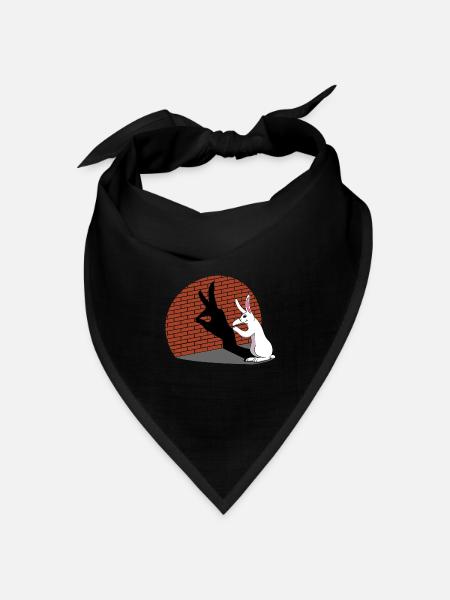 Hase Schattenfigur Schattenbild Schattenspiel - Bandana Dreieckstuch - Schwarz