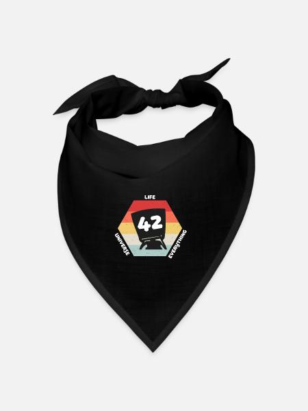 42 Is The Answer Antwort Auf Alles Leben Universum - Bandana Dreieckstuch - Schwarz