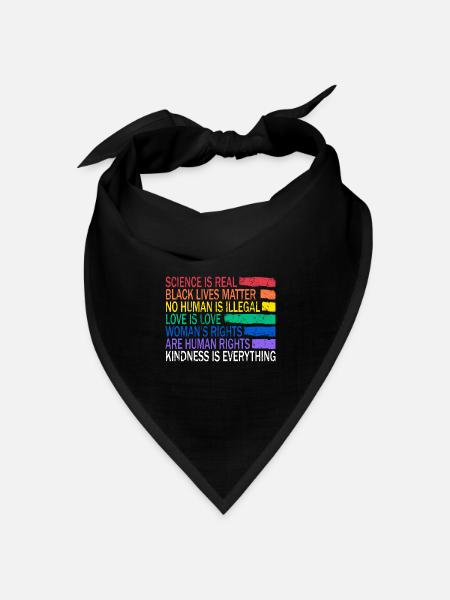 Rainbow Regenbogen Lesbe Pride LGBTQ Kleidung Mann - Bandana Dreieckstuch - Schwarz