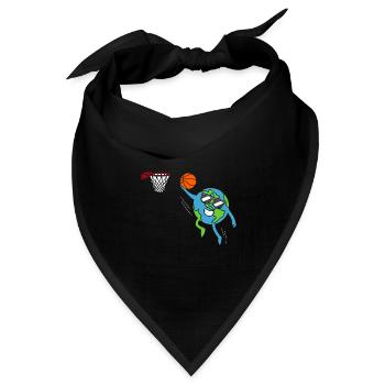 Erde spielt Basketball Tag der Erde - Bandana Dreieckstuch - Schwarz - Vorne