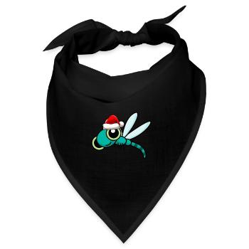 Drachenfliege Weihnachten libelle - Bandana Dreieckstuch - Schwarz - Vorne