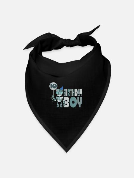10. Geburtstag Roboter - Bandana Dreieckstuch - Schwarz
